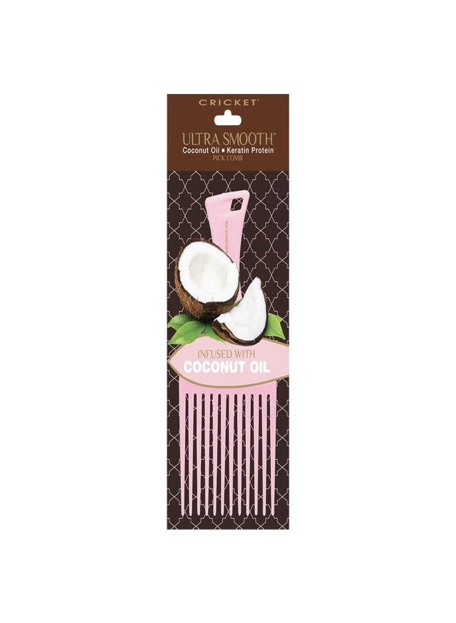 Cricket Ultra Smooth Coconut Hair Pick Comb - Infused with Coconut Oil & Keratin for Frizz-Free Shine, Volume Boost, and Gentle Detangling – Ideal for Curly, Thick, and Textured Hair - Pink - Image 5